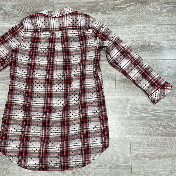 Victoria’s Secret Button Front Sleep Shirt Nightgown Plaid Polka Dot M - Picture 16 of 16